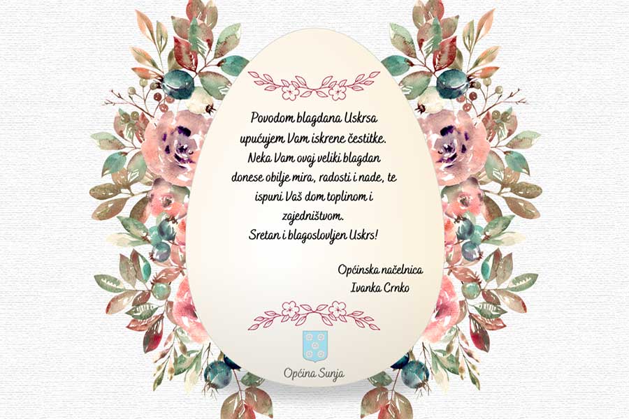 Uskrsne čestitke načelnice i zamjenika načelnice